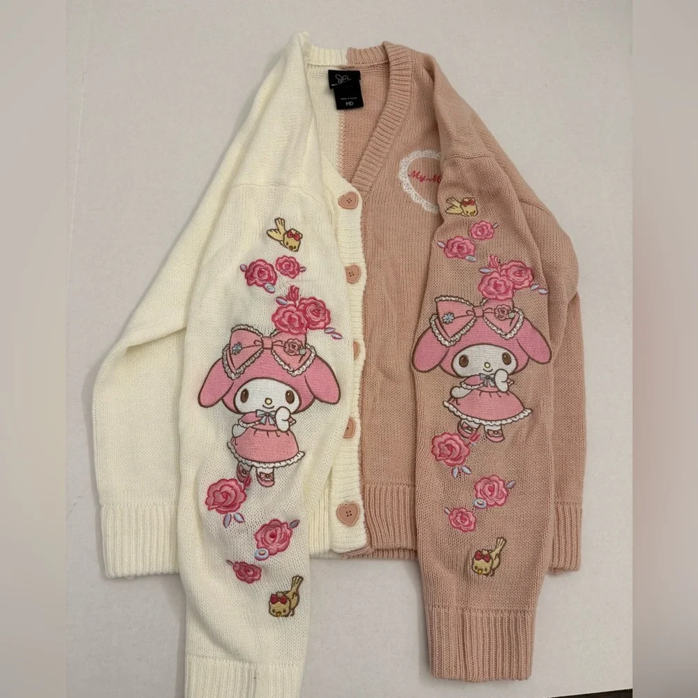 Sanrio My Melody Blush Pink & Creamy White Split Cardigan - Picture 3 of 8